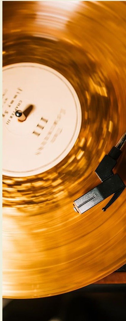 A record spinning on a turntable at Vinyl Sharp